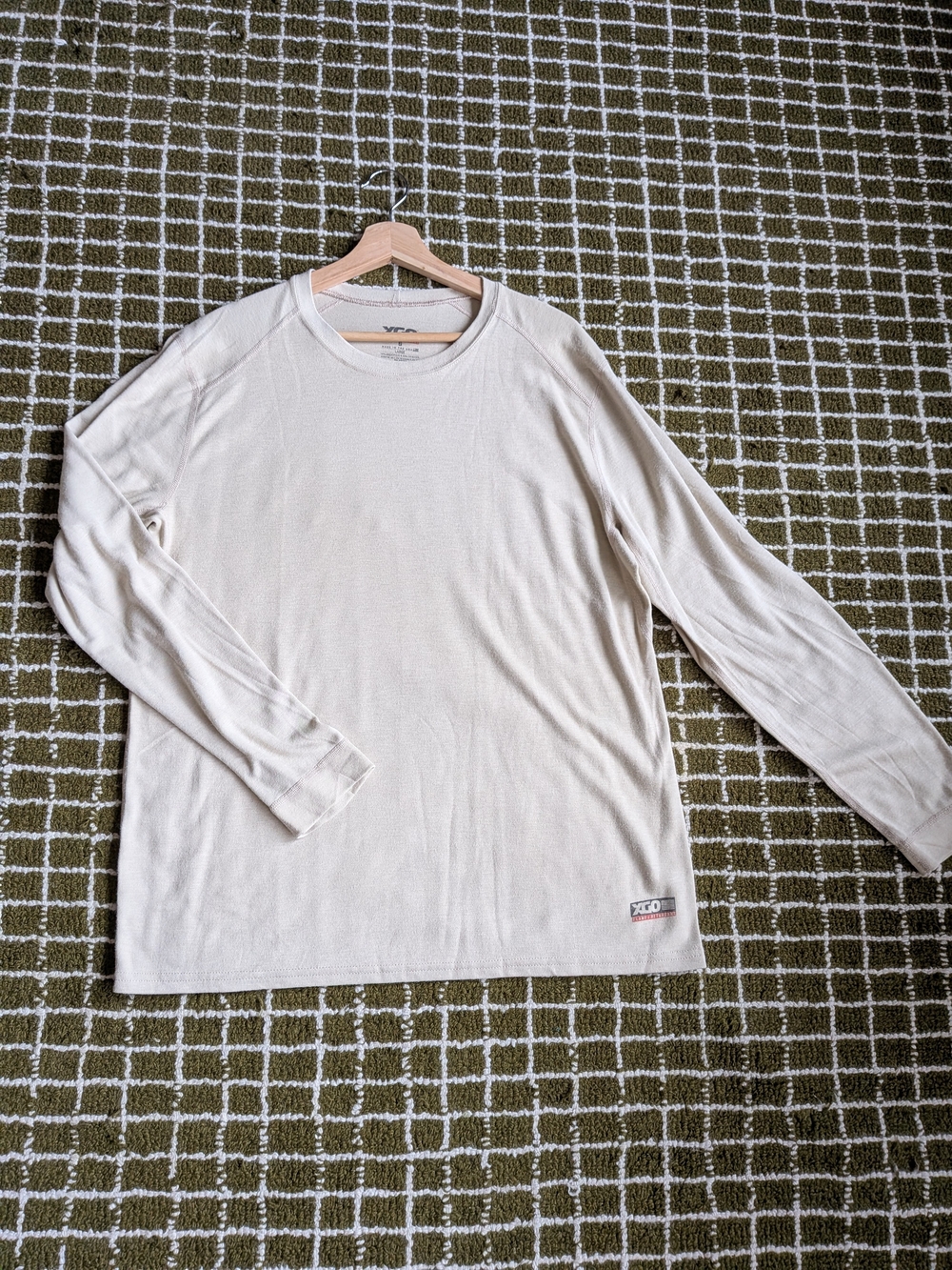 XGO Made In USA Flame Retardant Long Sleeve Crewneck Shirt in Tan